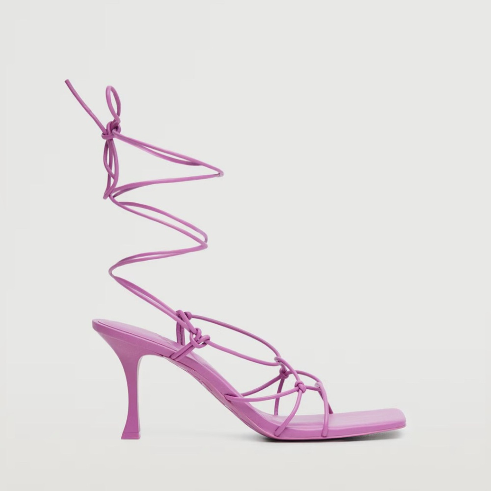 Fuchsia Square Toe Heels - Picture 2 of 7